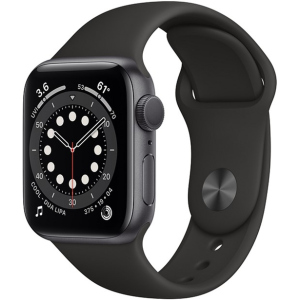 Смарт-часы Apple Watch Series 6 GPS 40mm Space Gray Aluminium Case with Black Sport Band (MG133UL/A) ТОП в Чернигове