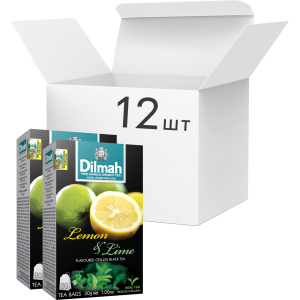 Упаковка чаю чорного пакетованого Dilmah Лимон та лайм 12 шт по 20 пакетиків (19312631142133) ТОП в Чернігові