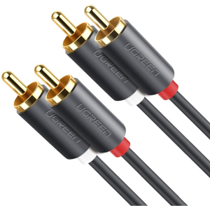 Инсертный кабель Ugreen AV104 2RCA to 2RCA Audio Cable 2 м Black (90401973)