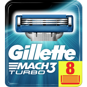 купить Сменные картриджи для бритья (лезвия) мужские Gillette Mach3 Turbo 8 шт (3014260331320)