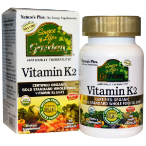 Вітаміни Nature's Plus Source of Life Garden Therapeutic Vitamin K2 120 мкг 60 гелевих капсул (97467307377) в Чернігові