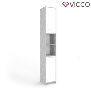 Шкаф пенал для ванной Vicco Kiko, 30x190, бетон лучшая модель в Чернигове