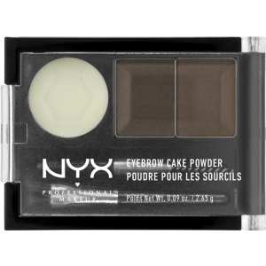 Тіні та віск для брів NYX Professional Makeup Eyebrow Cake Powder 02 Dark Brown/brown 2.64 г (800897123871) краща модель в Чернігові