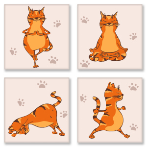 Набор для росписи по номерам Идейка Yoga-cat 18 x 18 см (KNP010) (4823104312185) ТОП в Чернигове