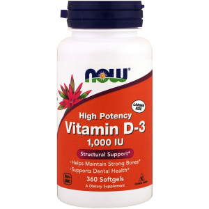 Витамины NOW Foods Vitamin D 3 1000 ME 360 капcул (733739003751) лучшая модель в Чернигове